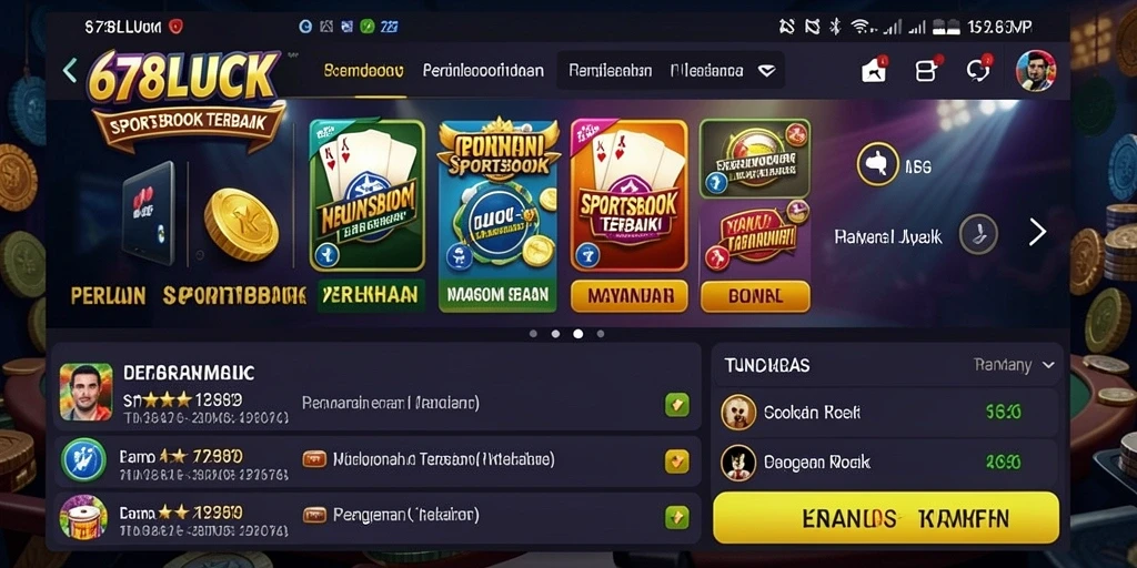 Screenshot gameplay 678LUCK dengan tampilan taruhan olahraga.