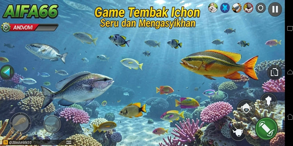 Tampilan utama AIFA66 dengan gameplay Tembak Ikan yang menarik.