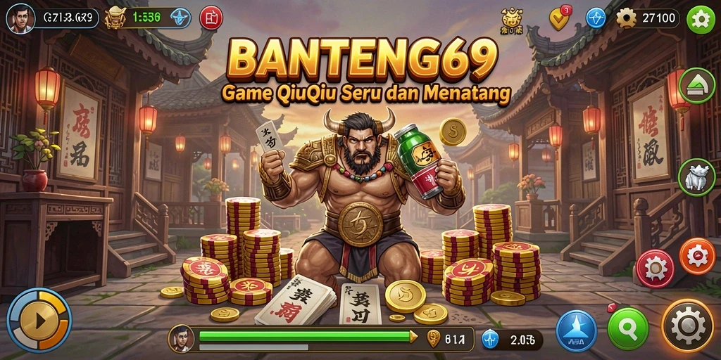 Tampilan gameplay seru di BANTENG69 dengan kartu QiuQiu.