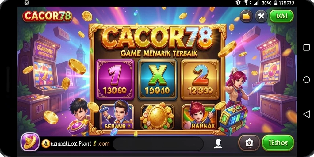 Screenshot utama menunjukkan gameplay seru dari CACOR78 dengan banyak fitur menarik.