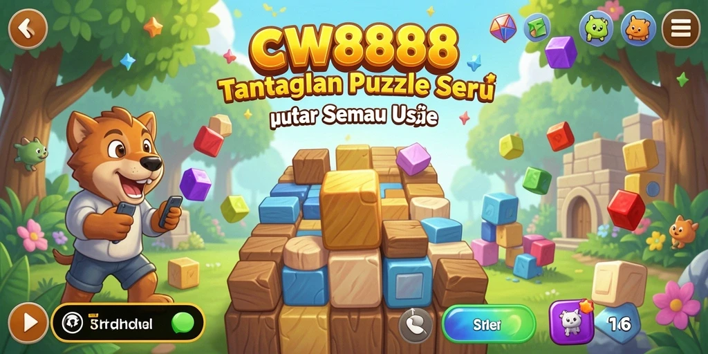 Screenshot gameplay CW8888 yang menunjukkan tantangan Puzzle menarik.