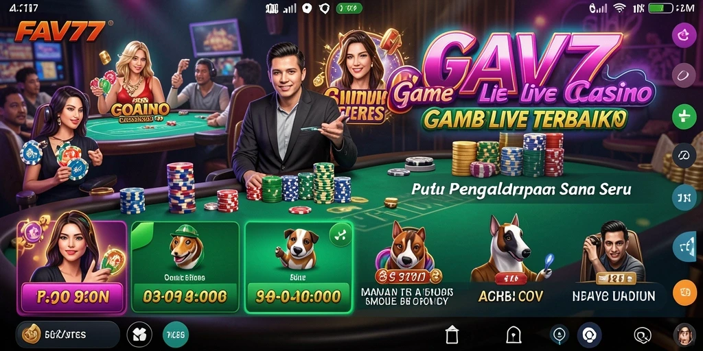 Tampilan gameplay Live Casino yang mendebarkan di FAV77.