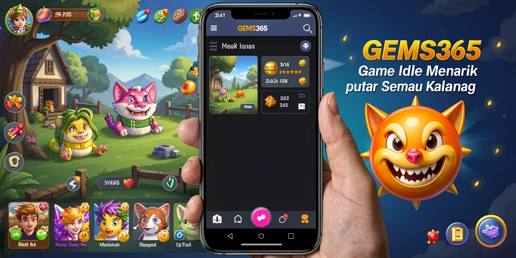 Tampilan gameplay GEMS365 yang mengasyikkan dalam kategori Idle.