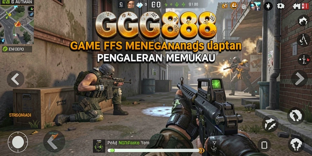 Gameplay GGG888 dengan aksi FPS yang mendebarkan.