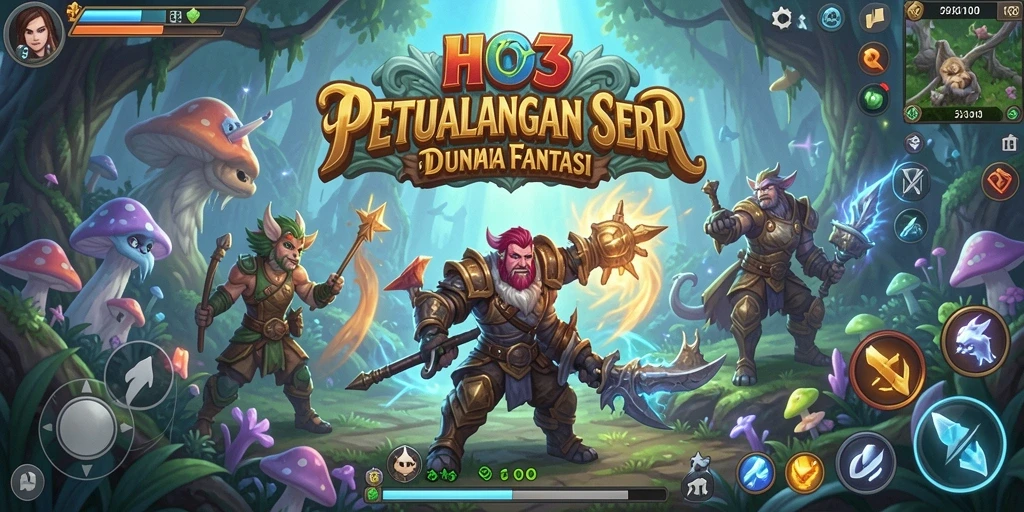Screenshot gameplay HO3 menunjukkan karakter beraksi di dunia petualangan yang menakjubkan.