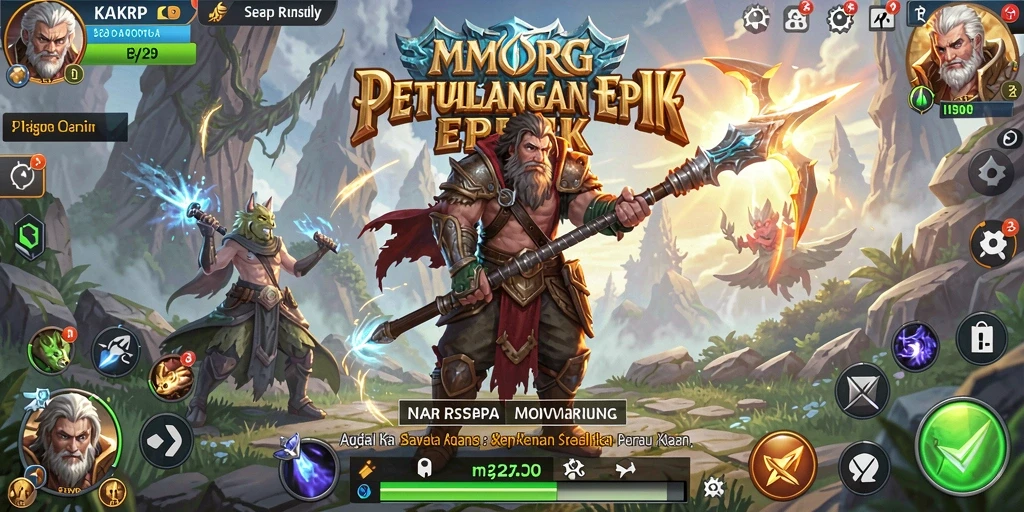 Tangkapan layar KAKRP menampilkan aksi pertempuran yang mendebarkan dalam dunia MMORPG.