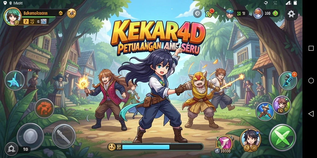 Tampilan gameplay yang seru dari KEKAR4D dengan karakter anime.