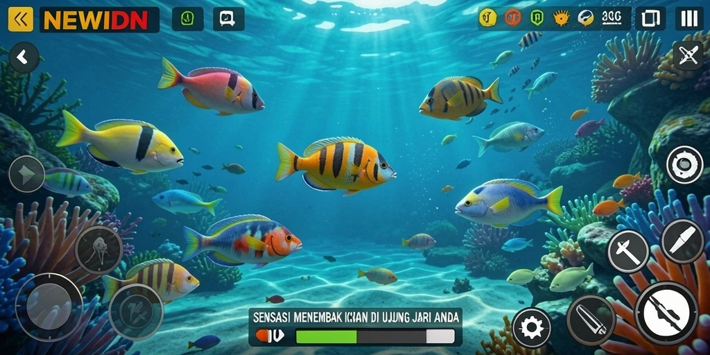 Gameplay seru menembak ikan di NEWIDN.
