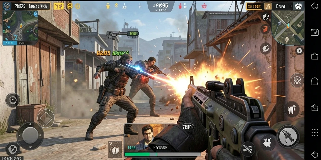 Gameplay intens PK95 dengan pertarungan strategis.
