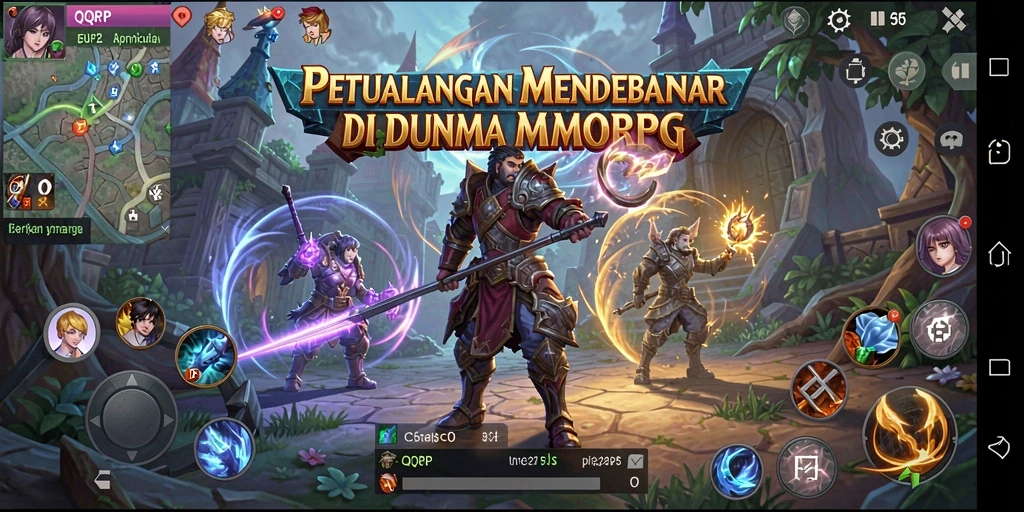 Tampilan gameplay menarik dalam QQRP, menonjolkan aksi pertarungan seru.