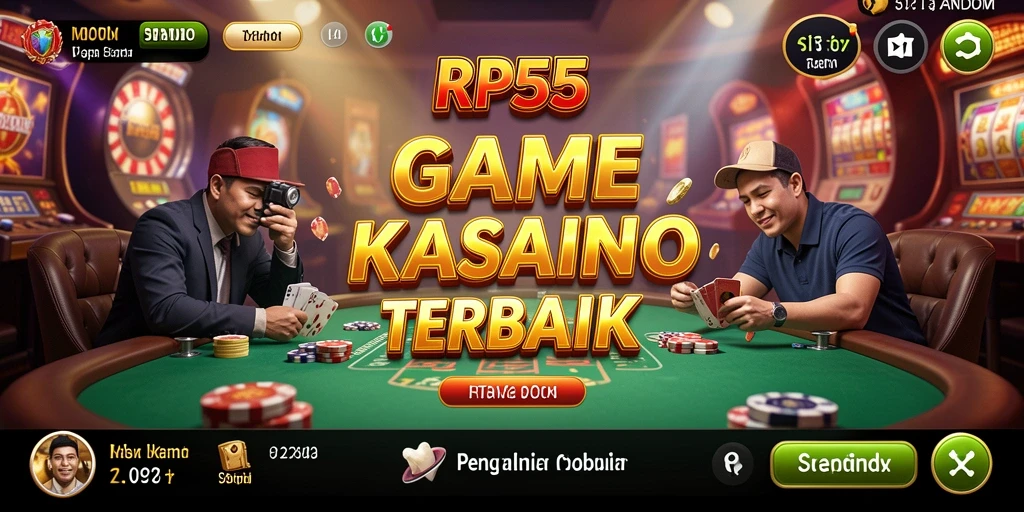 Screenshot utama RP55 yang menampilkan suasana gameplay Kasino yang mendebarkan.