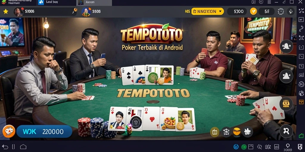 Tampilan menarik dari gameplay Poker di TEMPOTOTO.