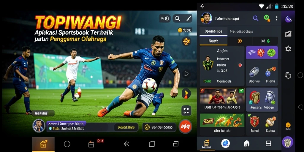 Tangkapan layar utama TOPIWANGI menampilkan fitur taruhan olahraga yang menarik.