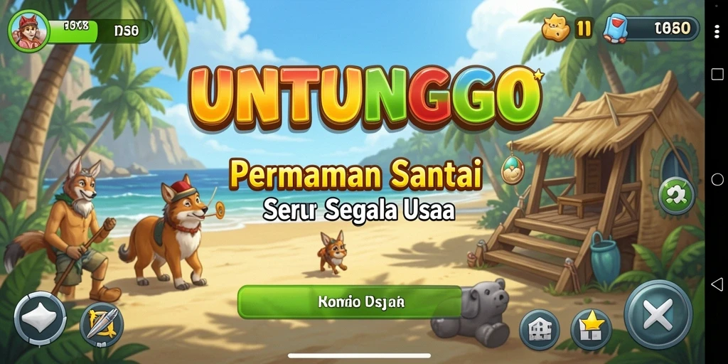Tampilan menarik dari gameplay UNTUNGGO yang menyenangkan.