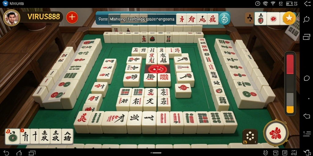 Tampilan gameplay seru di VIRUS88 dengan nuansa Mahjong yang menyenangkan.