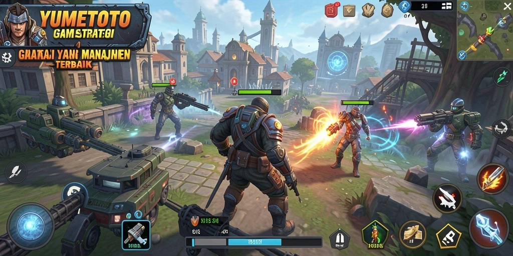 Screenshot gameplay YUMETOTO menunjukkan aksi pertempuran yang seru.