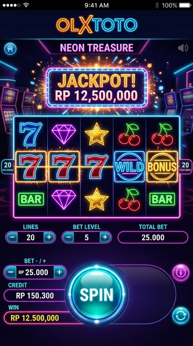 Tampilan antarmuka aplikasi olxtoto yang intuitif.